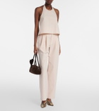 Wardrobe.NYC Pleated cotton-blend wide-leg pants