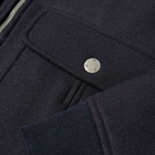 A.P.C. Ben Faux Fur Collar Jacket in Dark Navy