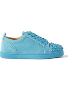 Christian Louboutin - Louis Junior Spikes Cap-Toe Suede Sneakers - Blue