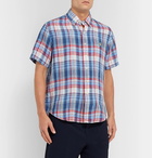 Polo Ralph Lauren - Button-Down Collar Checked Linen Shirt - Blue