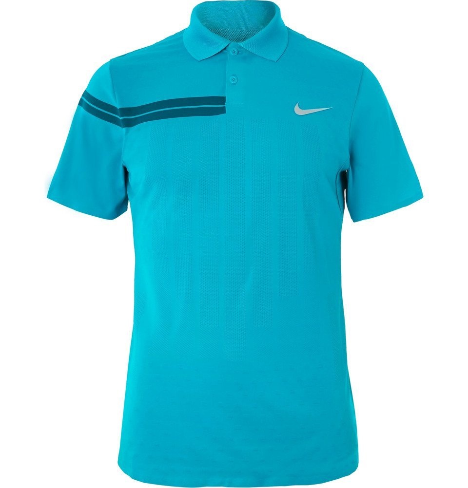Nike Tennis - NikeCourt Zonal Cooling Roger Federer Advantage Dri-FIT Tennis Polo Shirt - - Blue Nike Tennis