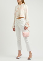 Loveshackfancy Lyndon Floral-print Silk-satin top Pink And White
