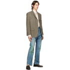 Gucci Brown and Grey Vintage Classic Check Blazer