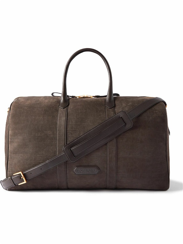 Photo: TOM FORD - Croc-Effect Nubuck and Full-Grain Leather Holdall
