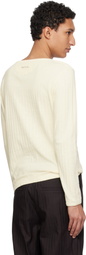 Paul Smith Beige Cotton-Linen Boat Neck Long-Sleeve T-shirt