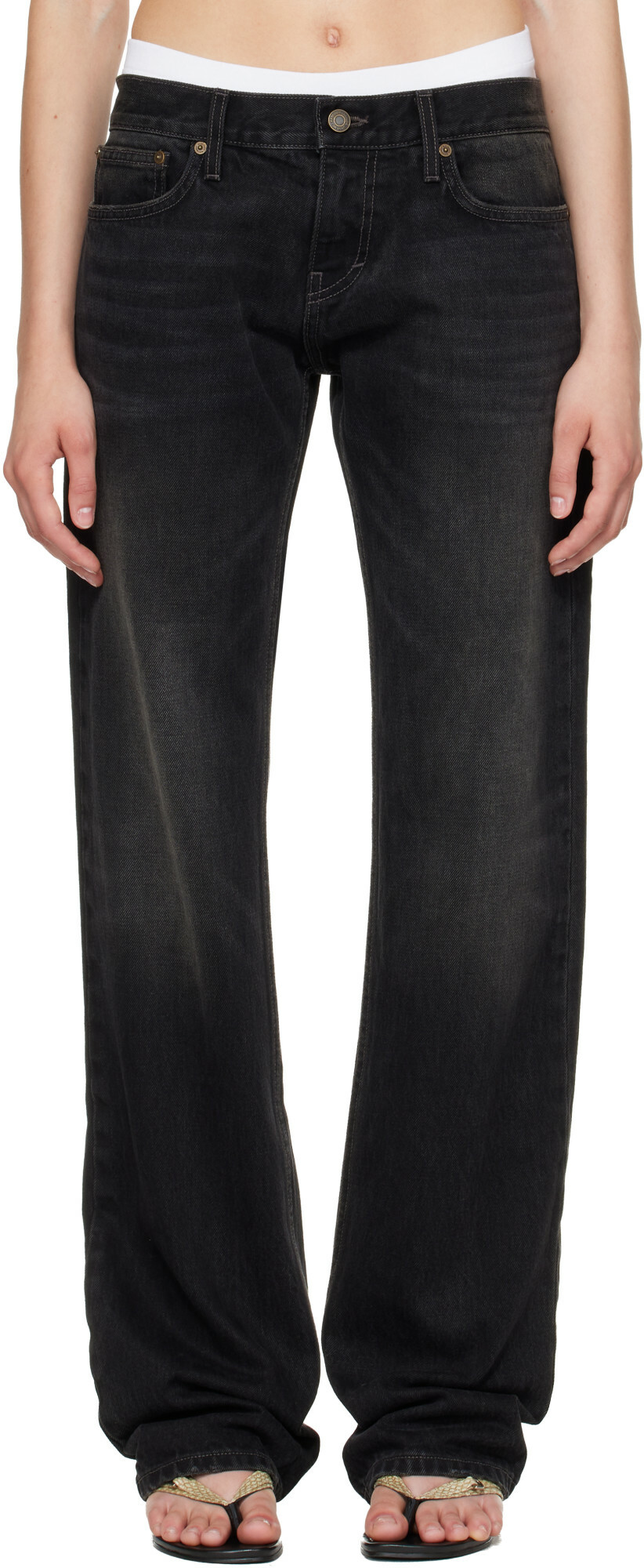 Raimundo Langlois Black Slim Straight Jeans