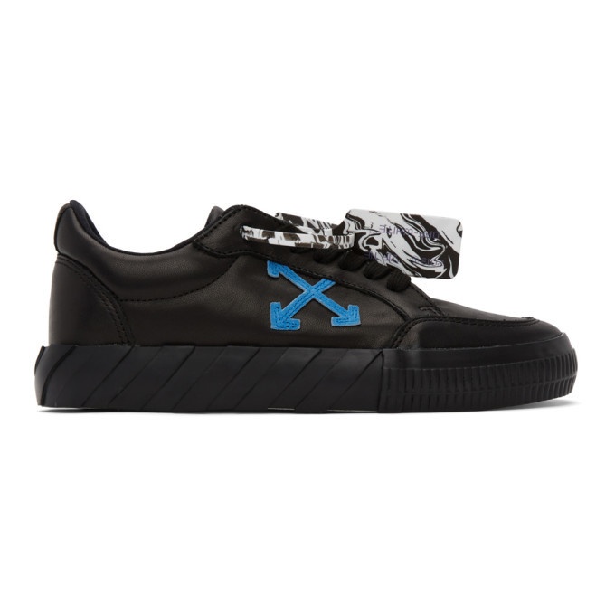 Photo: Off-White Black Leather Vulcanized Sneakers