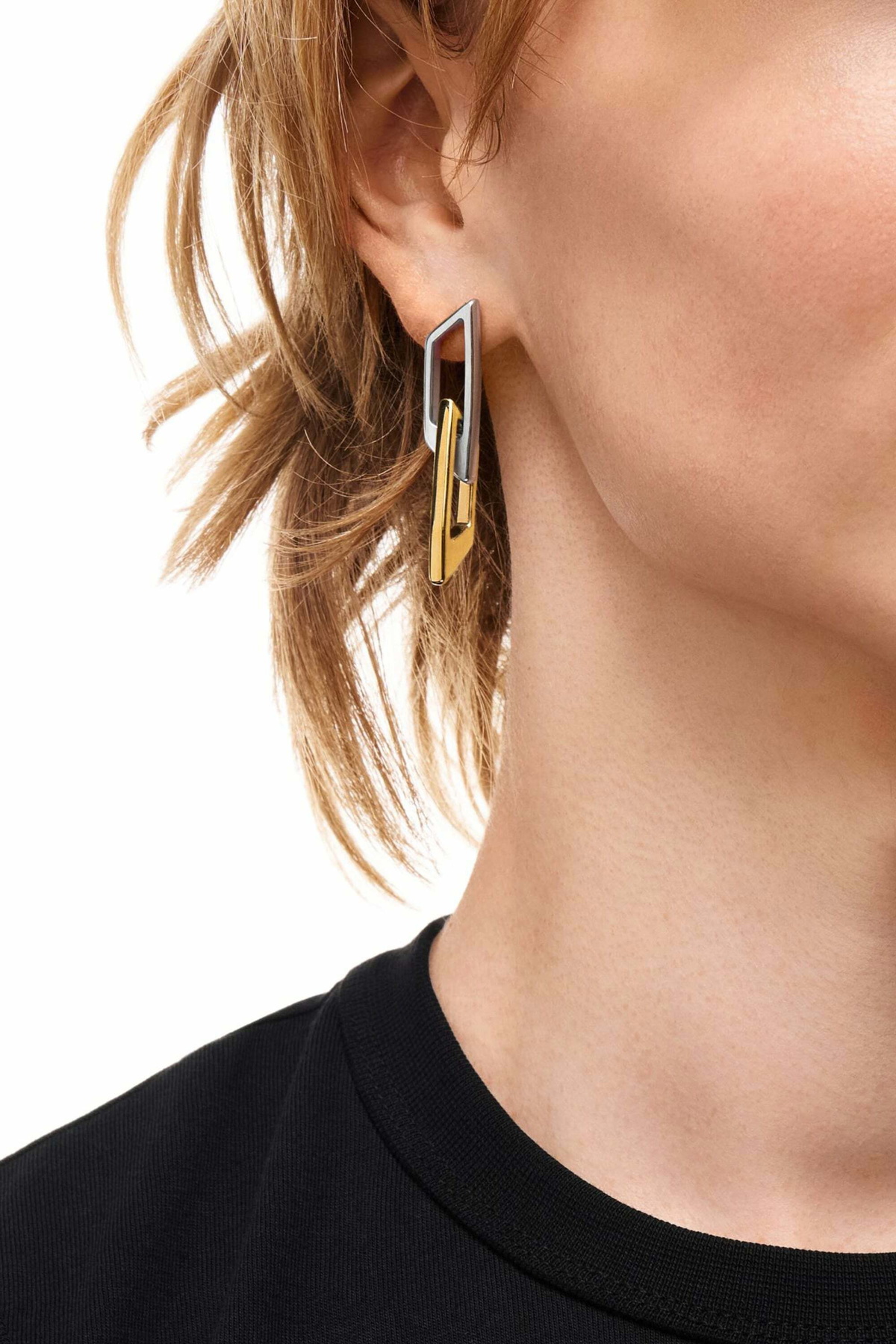 Diesel Stainless steel drop earring - Earrings - Unisex - Silver
