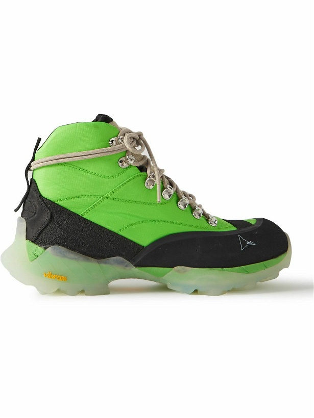 Photo: ROA - Andreas Strap Rubber-Trimmed Ripstop Boots - Green