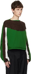 Kiko Kostadinov Green Paneled Sweater