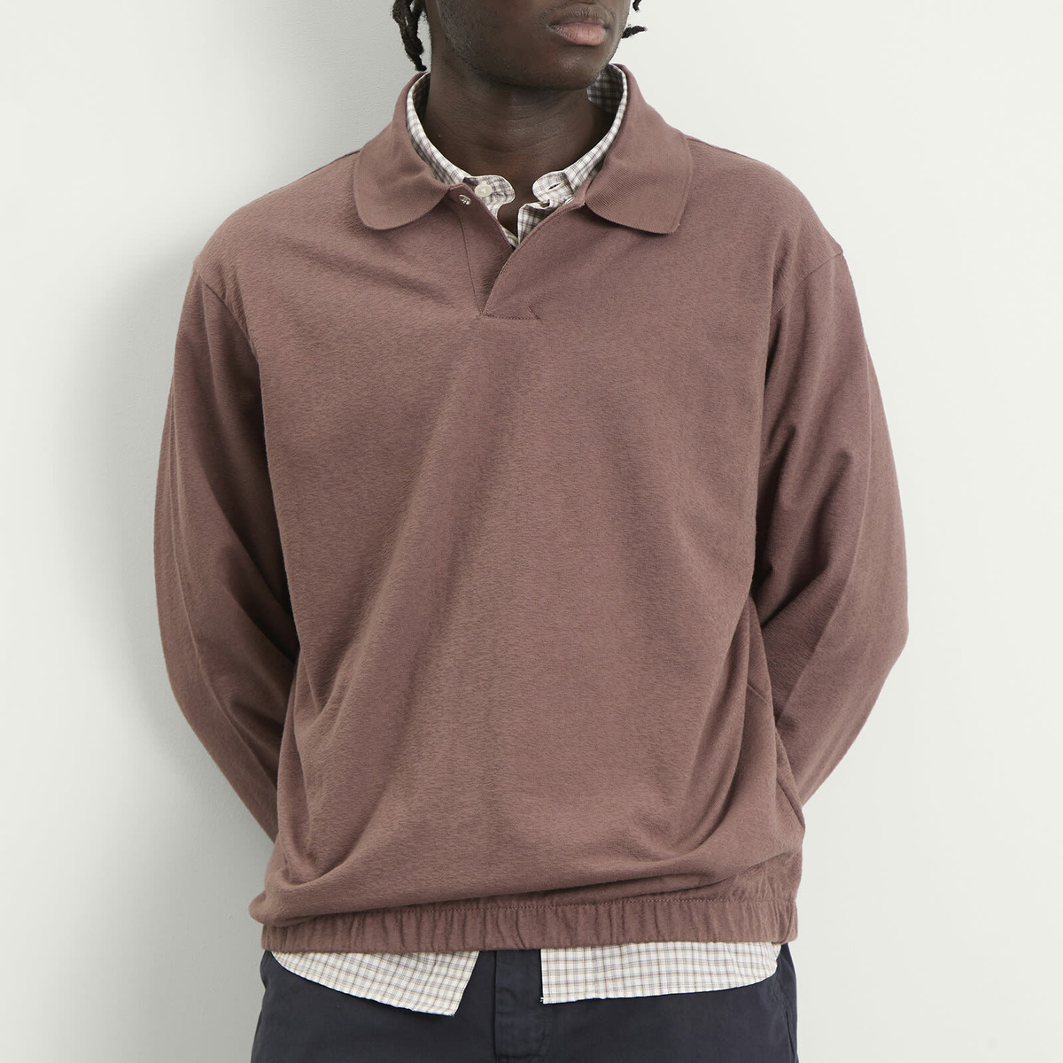Norse Projects Men's Sylane Relaxed Jersey Polo in Peppercorn