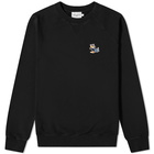 Maison Kitsuné Men's Dressed Fox Patch Classic Crew Sweat in Black