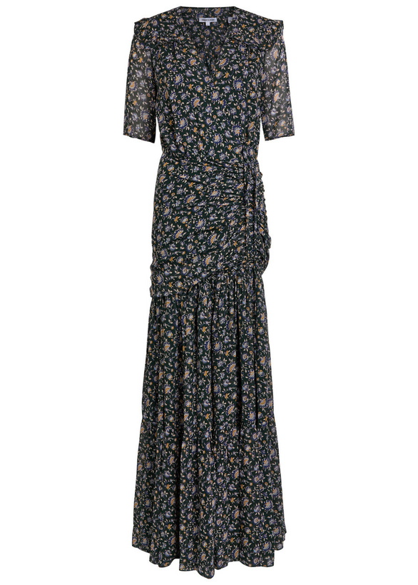 Photo: Veronica Beard Mick Floral-print Silk Maxi Dress Dark Green