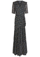 Veronica Beard Mick Floral-print Silk Maxi Dress Dark Green