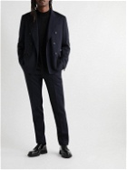 Dunhill - Unstructured Double-Breasted Wool-Blend Jersey Suit Jacket - Blue