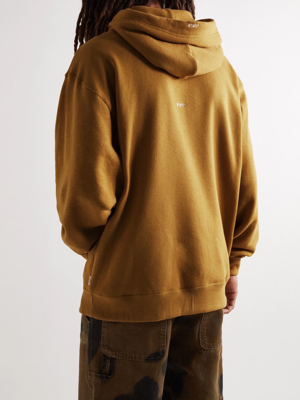 WTAPS - Blank Logo-Appliquéd Cotton-Jersey Hoodie - Brown WTAPS