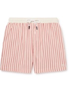 SOLID & STRIPED - The Classic Mid-Length Striped Swim Shorts - Pink