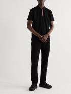 Alexander McQueen - Logo-Jacquard Webbing-Trimmed Cotton-Piqué Polo Shirt - Black