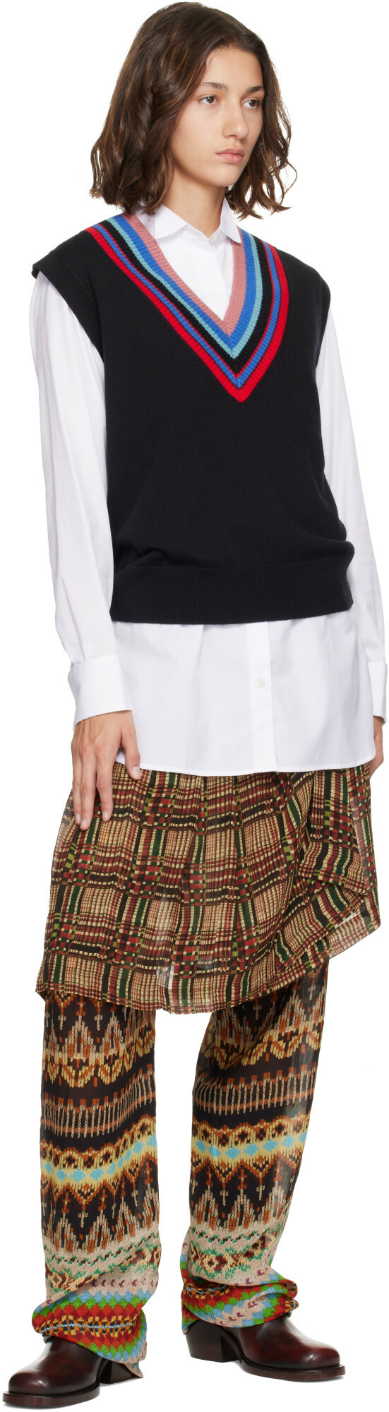 Dries Van Noten White Wingtip Collar Shirt
