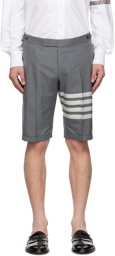 Thom Browne Gray 4-Bar Shorts