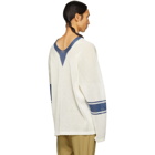 Sulvam White and Blue School Knit Sweater