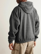 Nike - Club Nylon-Trimmed Logo-Embroidered Fleece Hoodie - Gray