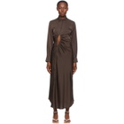 Georgia Alice SSENSE Exclusive Brown Satin Universe Dress