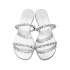 Giuseppe Zanotti Silver Leather Roll Sandals