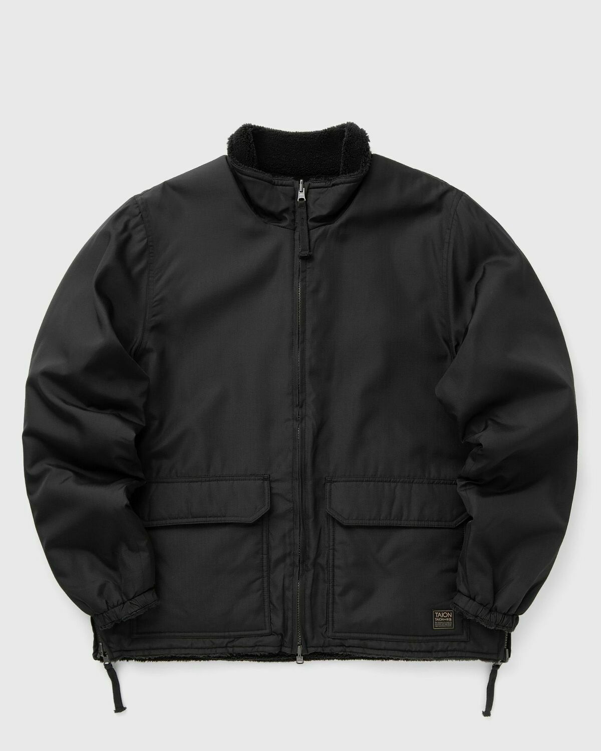 Taion Non Down Military Reversible Boa Hi Neck Jacket Black Bomber 