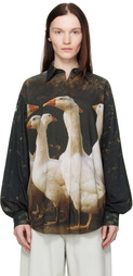 Moschino Multicolor Goose Print Shirt