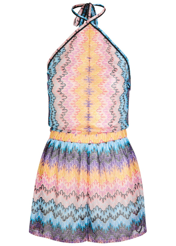Photo: Missoni Zigzag-intarsia Fine-knit Playsuit Multicoloured