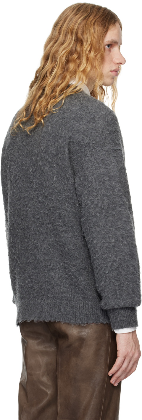 AURALEE Gray Brushed Wool Cashmere Silk Sweater Auralee