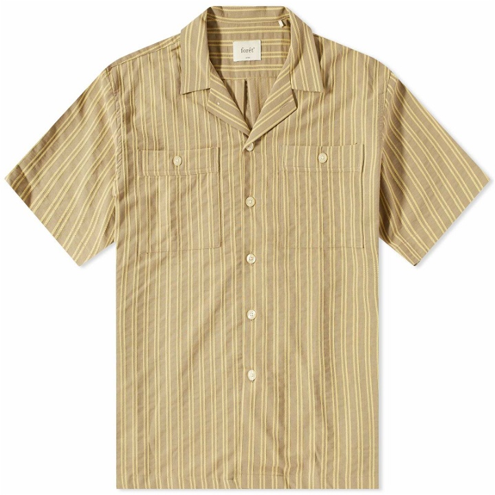 Photo: Foret Men's Sway Stripe Vacation Shirt in Yellow
