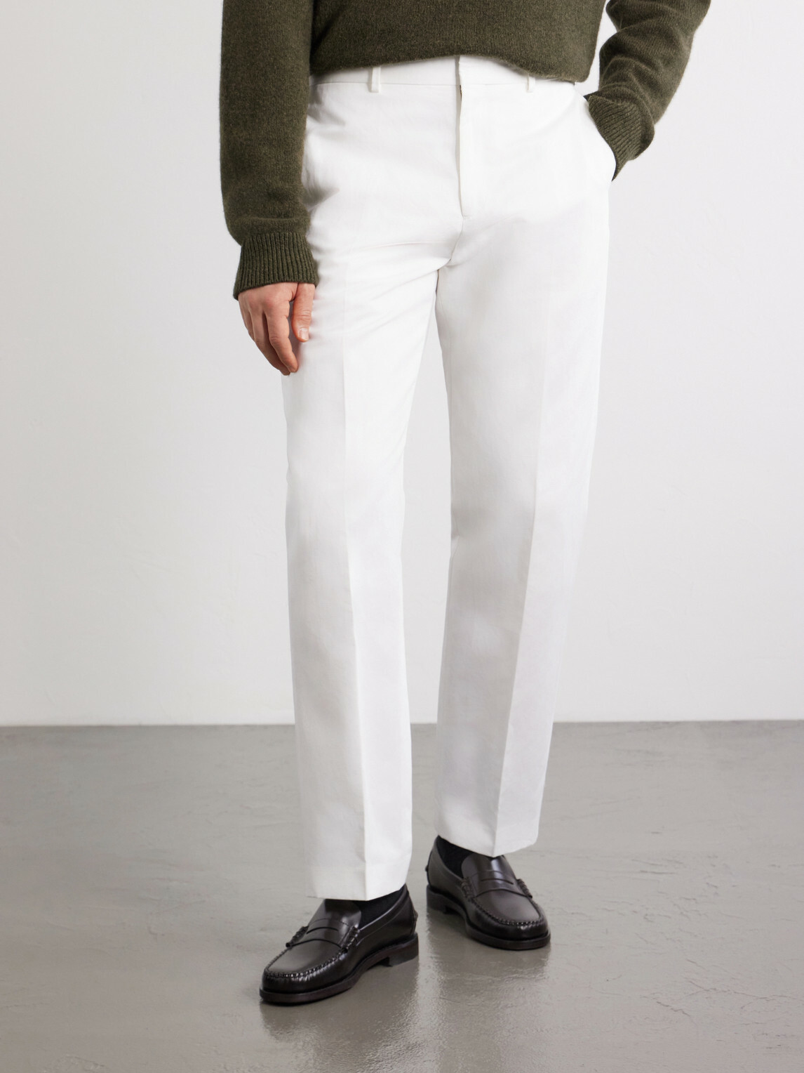 Paul Smith - Straight-Leg Cotton and Linen-Blend Twill Trousers - White