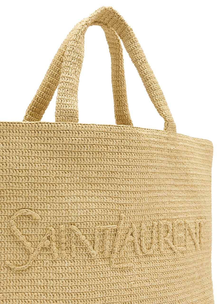 Saint Laurent Logo Raffia Tote - Natural - One Size Saint Saint Laurent Logo Raffia Tote - Natural - One Size Saint