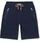 Brunello Cucinelli - Slim-Fit Cotton-Blend Jersey Drawstring Shorts - Blue
