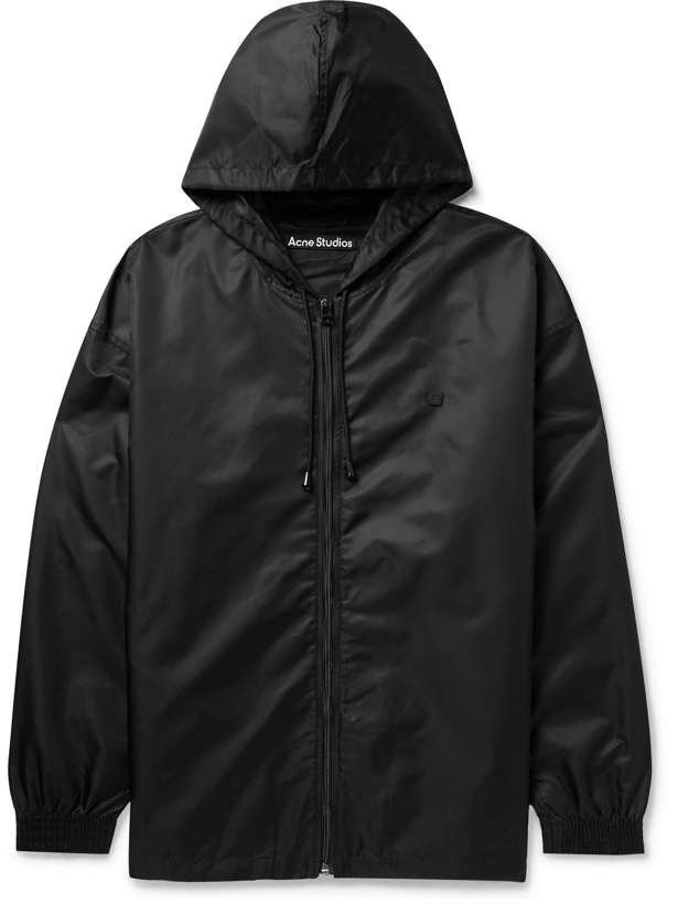 Photo: Acne Studios - Logo-Print Shell Hooded Jacket - Black