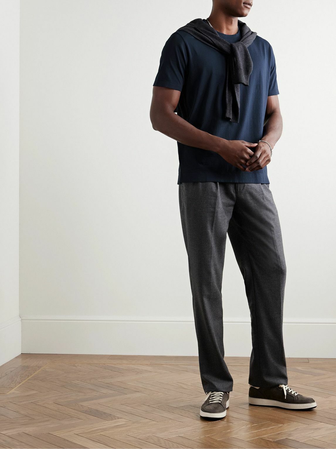 Boglioli - Garment-Dyed Cotton-Jersey T-Shirt - Blue