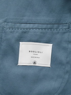 Boglioli - Unstructured Garment-Dyed Stretch-Cotton Drill Suit Jacket - Blue