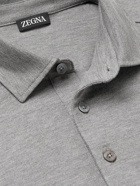 Zegna - Cotton-Piqué Polo Shirt - Gray