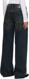 Fax Copy Express Black Basic 2 Loose Dirty Wash Jeans