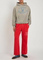 Cherry Los Angeles Motors Hooded Cotton Sweatshirt Grey