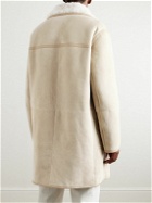 Loro Piana - Leather-Trimmed Shearling Coat - Neutrals