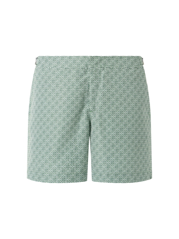 Photo: Orlebar Brown - Bulldog Portico Straight-Leg Mid-Length Printed Swim Shorts - Green
