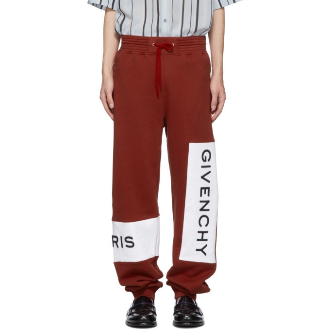 Photo: Givenchy Red Cotton Logo Lounge Pants
