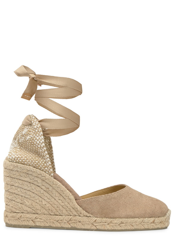 Photo: Castañer Carina Canvas Wedge Espadrilles Cream
