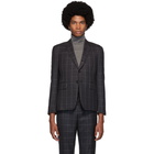 Thom Browne Grey Twill Classic Check Blazer