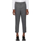 AMI Alexandre Mattiussi Black and Grey Pleated Carrot Trousers