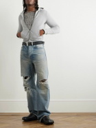 Balenciaga - Straight-Leg Belted Distressed Selvedge Jeans - Blue