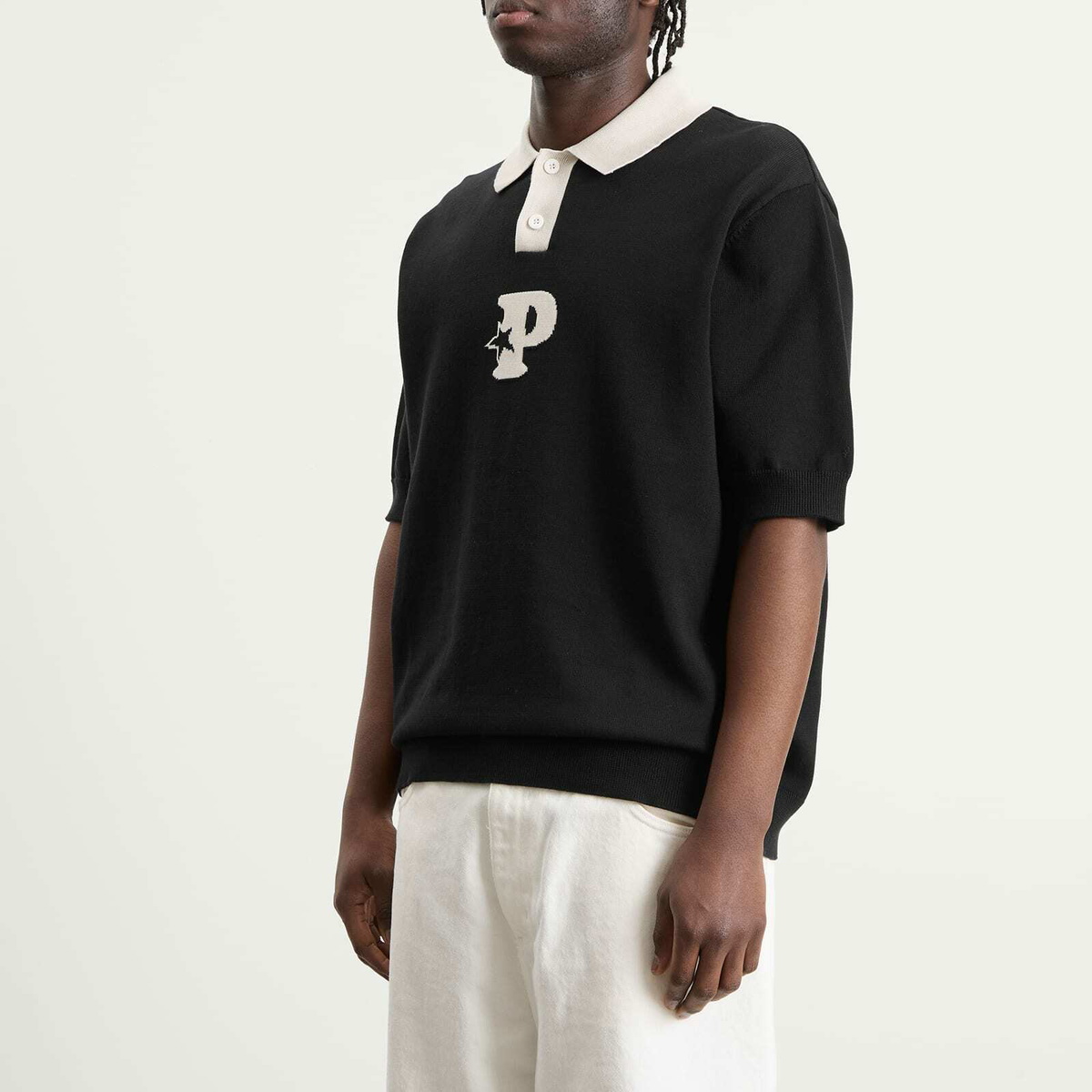 Pawa Speed Sports Men's P-Knit Polo in Black/White